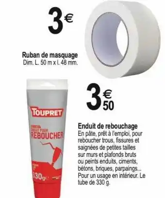 Tridôme Enduit de rebouchage toupret offre