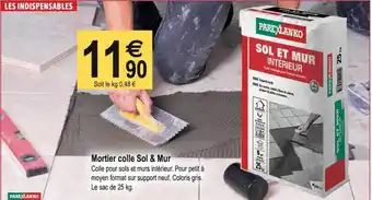 Tridôme Mortier colle sol & mur parexlanko offre