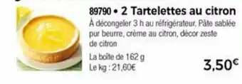2 Tartelettes Au Citron