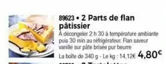 Thiriet 2 Parts De Flan Pâtissier offre