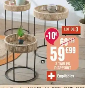 La Foir'Fouille 3 Tables d'Appoint offre