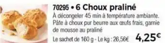 Thiriet 6 Choux Praliné offre