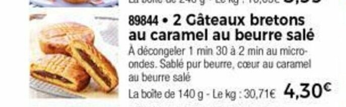 Promo 2 Gateau Breton Au Caramel Beurre Sale Chez Thiriet