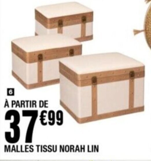 Promo Malles tissu Norah Lin chez La Foir'Fouille