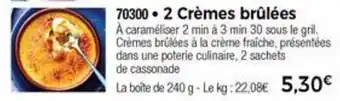 Thiriet 2 Crème brûlées offre
