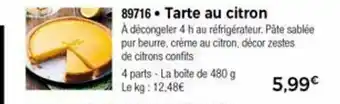 Thiriet Tarte Au Citron offre