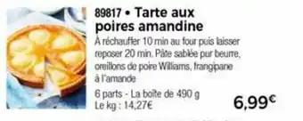 Tarte Aux Poires Amandine
