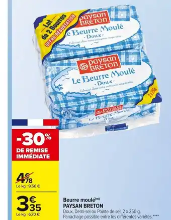 Carrefour Market Paysan Breton Beurre Moulé offre