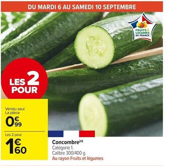 Carrefour Market Concombre offre