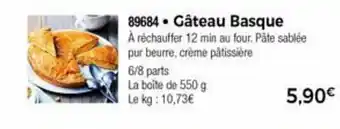 Thiriet Gâteau Basque offre