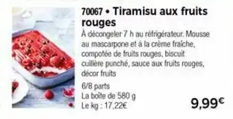 Thiriet Tiramisu Aux Fruits Rouges offre
