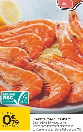 Carrefour Crevette rose cuite asc offre