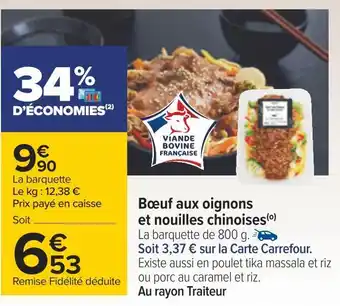 Carrefour Bœuf aux oignons et nouilles chinoises offre