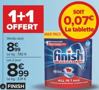 Carrefour Finish mega pack tablettes lave-vaisselle tout-en-1 offre