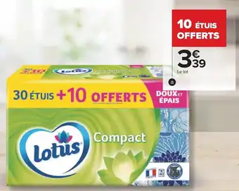 Carrefour Lotus etuis de mouchoirs offre