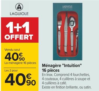 Carrefour Laguiole ménagère "intuition" 16 pièces offre