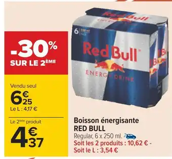 Carrefour Red bull boisson énergisante offre