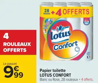 Carrefour Lotus confort papier toilette offre