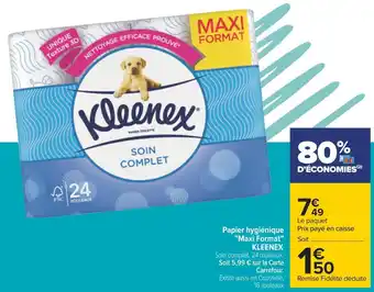 Carrefour Kleenex papier hygiénique maxi format offre