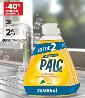 Carrefour Paic liquide vaisselle offre