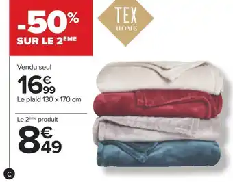 Carrefour Tex home coussin et plaid extra doux offre