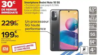 Carrefour Xiaomi smartphone redmi note 10 5g offre