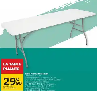 Carrefour Table pliante multi-usage offre