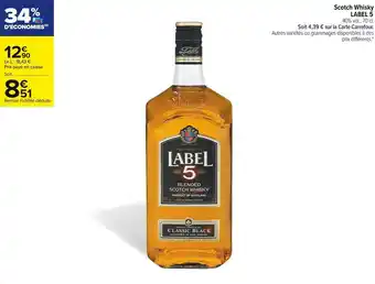 Carrefour Market Label 5 blended scotch whisky offre