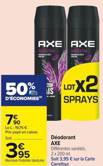 Axe déodorant