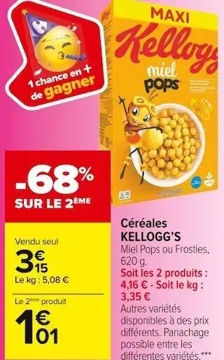Carrefour Market Kellogg’s céréales offre