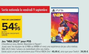Carrefour Jeu "nba 2k23" pour ps5 offre