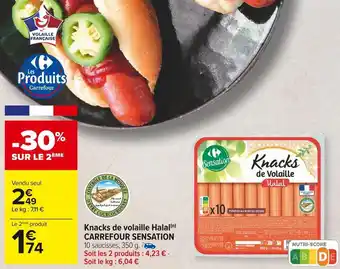 Carrefour Market Carrefour sensation knacks de volaille halal offre