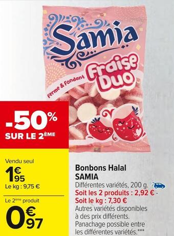 Carrefour Market Samia bonbons halal offre