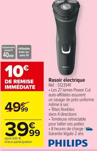 Carrefour Market Philips rasoir électrique offre