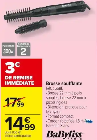 Carrefour Market Babyliss brosse soufflante offre