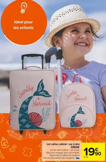 Lot valise cabine+ sac Ă dos sirene
