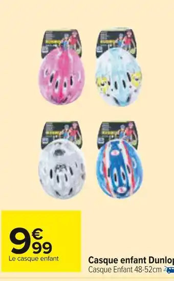 Carrefour Market Dunlop casque enfant offre