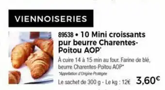 Thiriet 10 Mini Croissants Pur Beaurre Charentes- Poitou AOP* offre