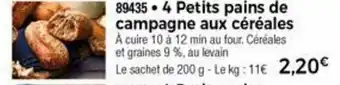 Thiriet 4 Petits Pains De Campagne Aux Céréales offre