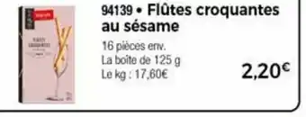 Flûtes fines et croquantes au sésame