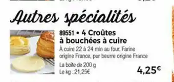Thiriet 4 Croûtes à Bouchées à Cuire offre
