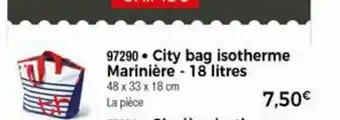 Thiriet City Bag Isotherme Mariniére - 18 Litres offre