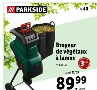 Lidl Broyeur de Végétaux à Lames offre