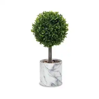 Truffaut Plante artificielle arbre buisson plastique recyclable + pot marbre offre