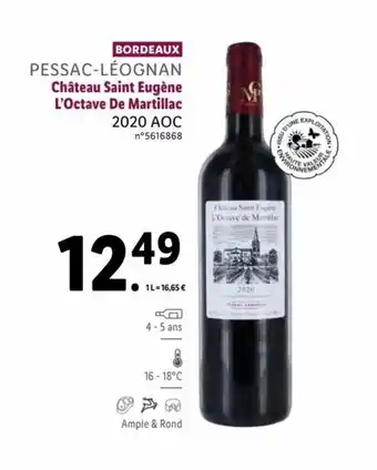 Lidl Château saint eugène l'octave de martillac offre