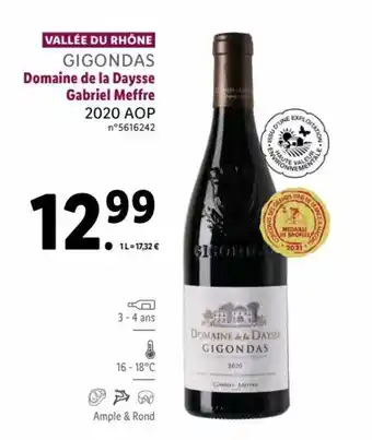 Lidl GIGONDAS domaine de la daysse gabriel meffre offre