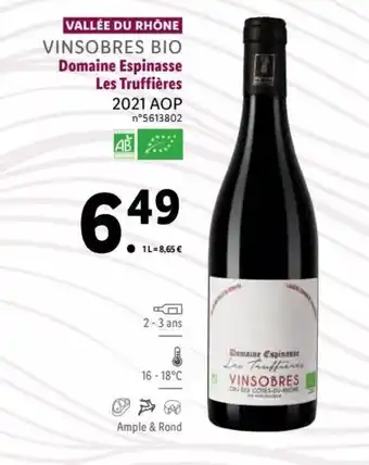 Lidl Domaine espinasse les truffières offre