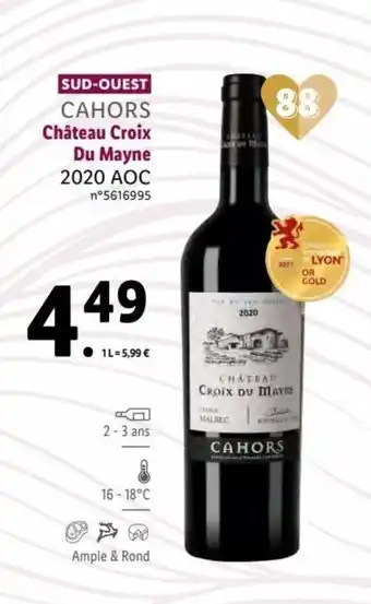Lidl CAHORS château croix du mayne offre