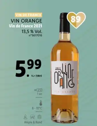 Lidl VIN ORANGE vin de france 2021 offre
