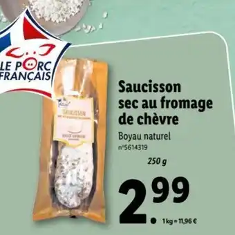 Lidl Saucisson sec au fromage de chèvre offre